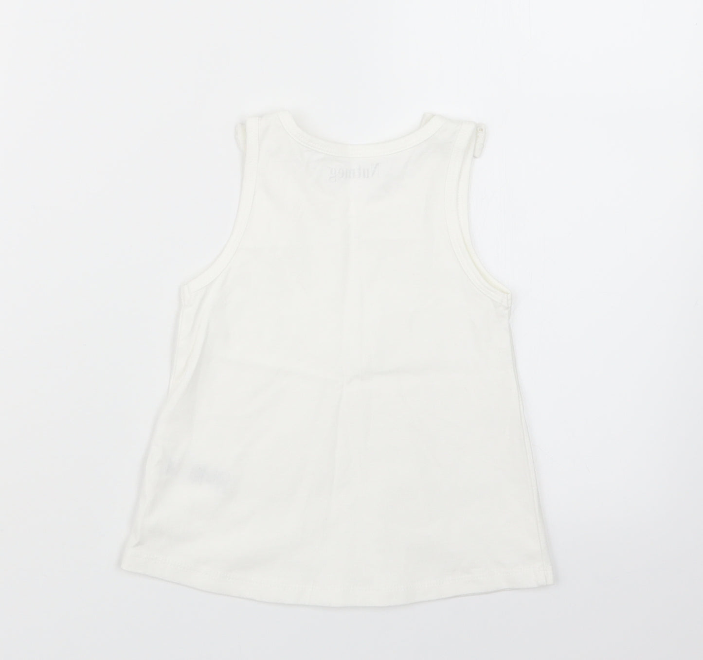 Nutmeg Girls White   Basic T-Shirt Size 2-3 Years