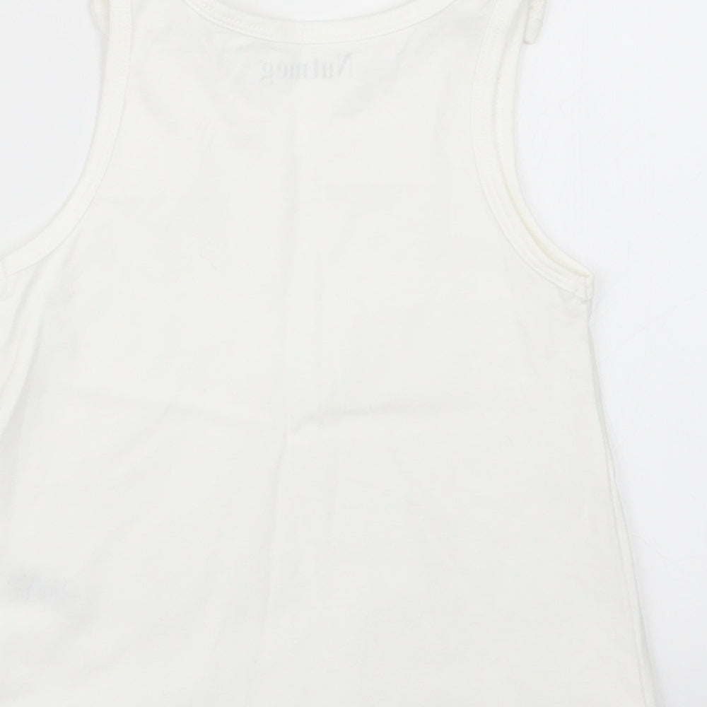 Nutmeg Girls White   Basic T-Shirt Size 2-3 Years