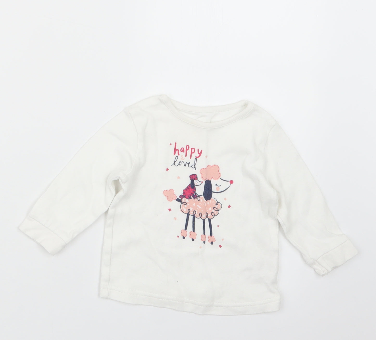 George Girls White   Basic T-Shirt Size 6-9 Months