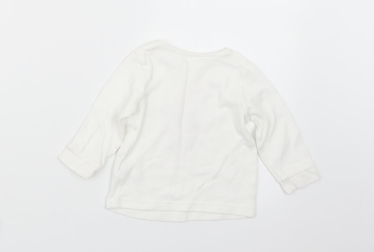 George Girls White   Basic T-Shirt Size 6-9 Months