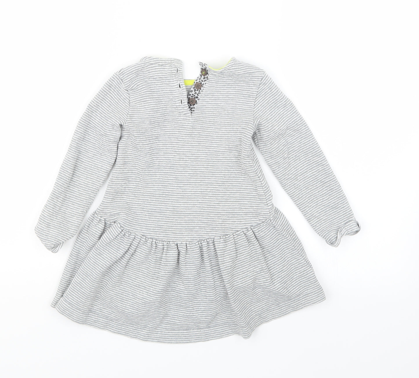 Mini Club Girls Grey Striped  T-Shirt Dress  Size 18-24 Months