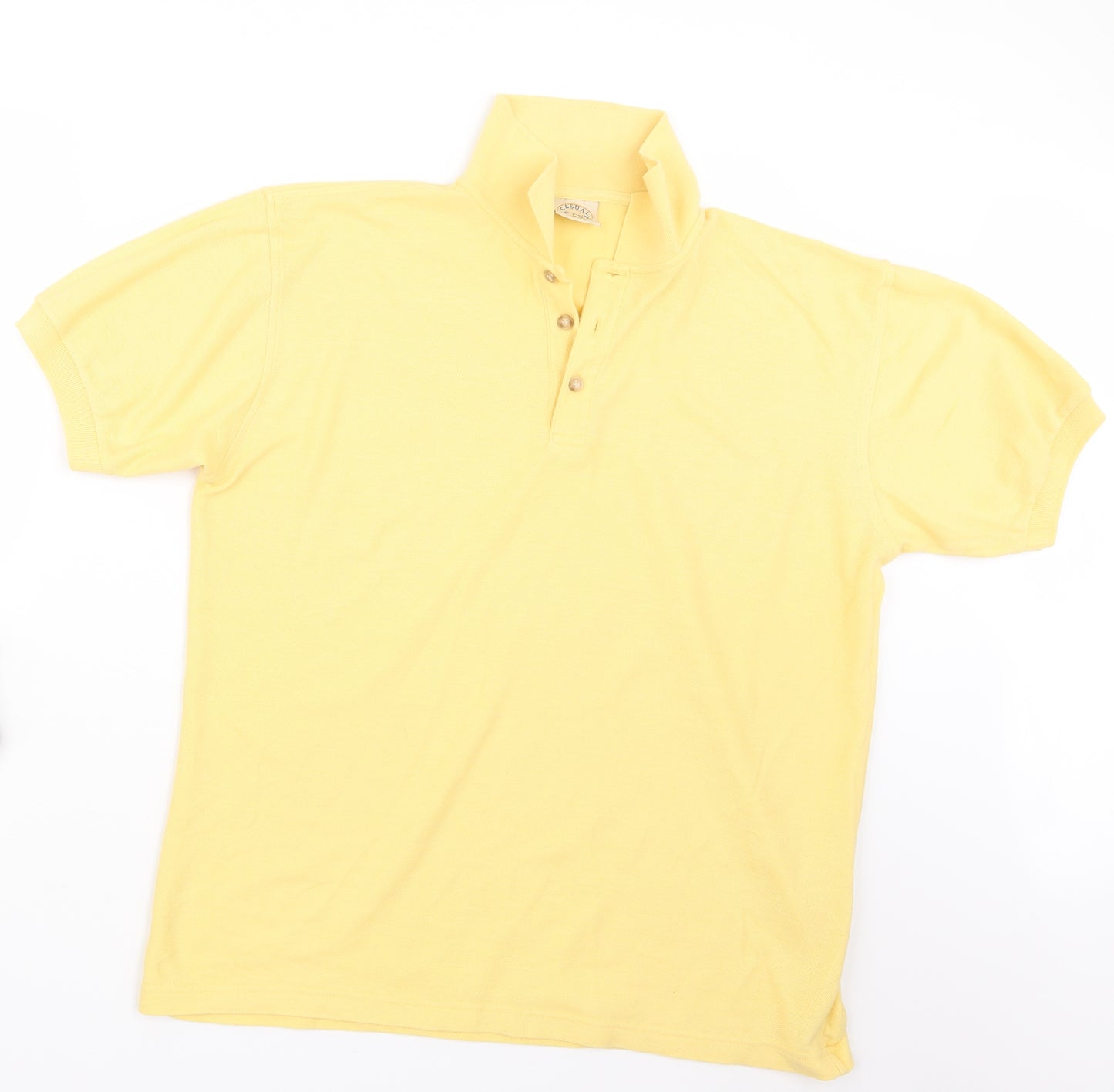 Casual Club Mens Yellow    Polo Size L