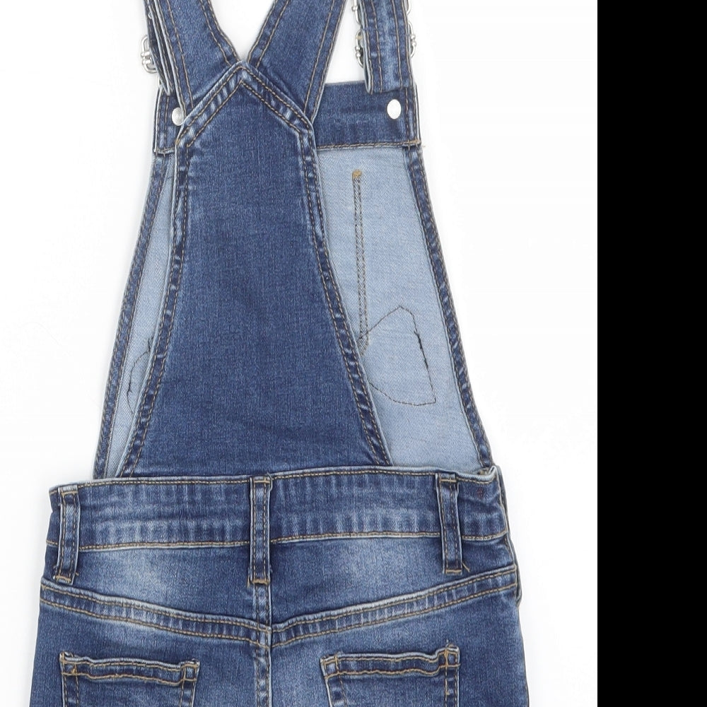 Denim Co. Girls Blue  Denim Dungaree One-Piece Size 4-5 Years