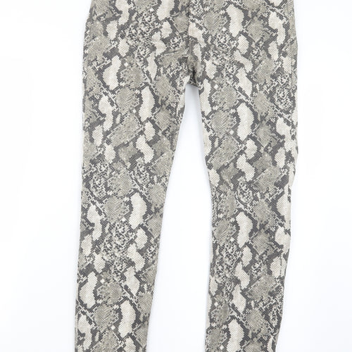 H&M Womens Grey Animal Print  Trousers  Size 10 L29 in