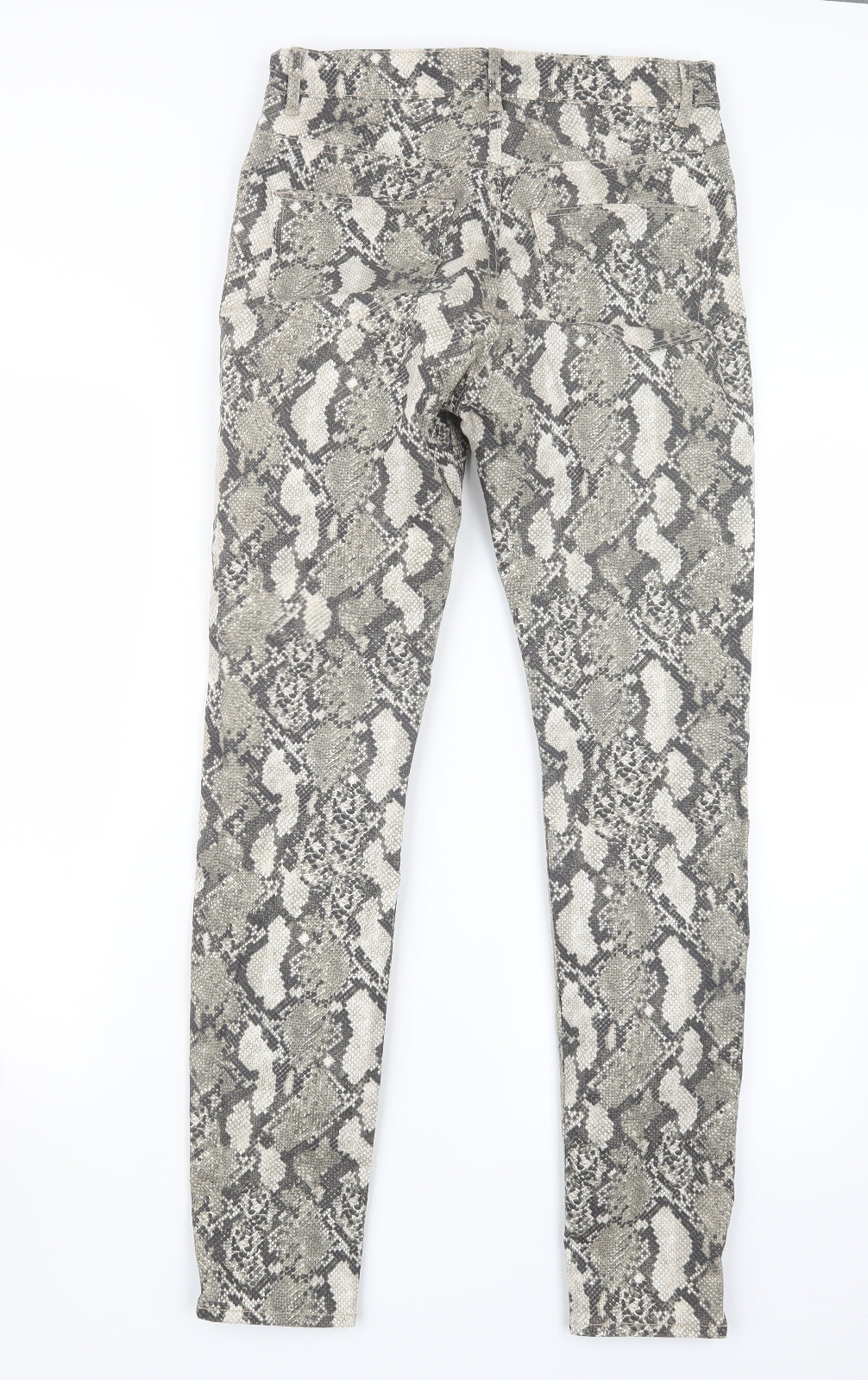 H&M Womens Grey Animal Print  Trousers  Size 10 L29 in
