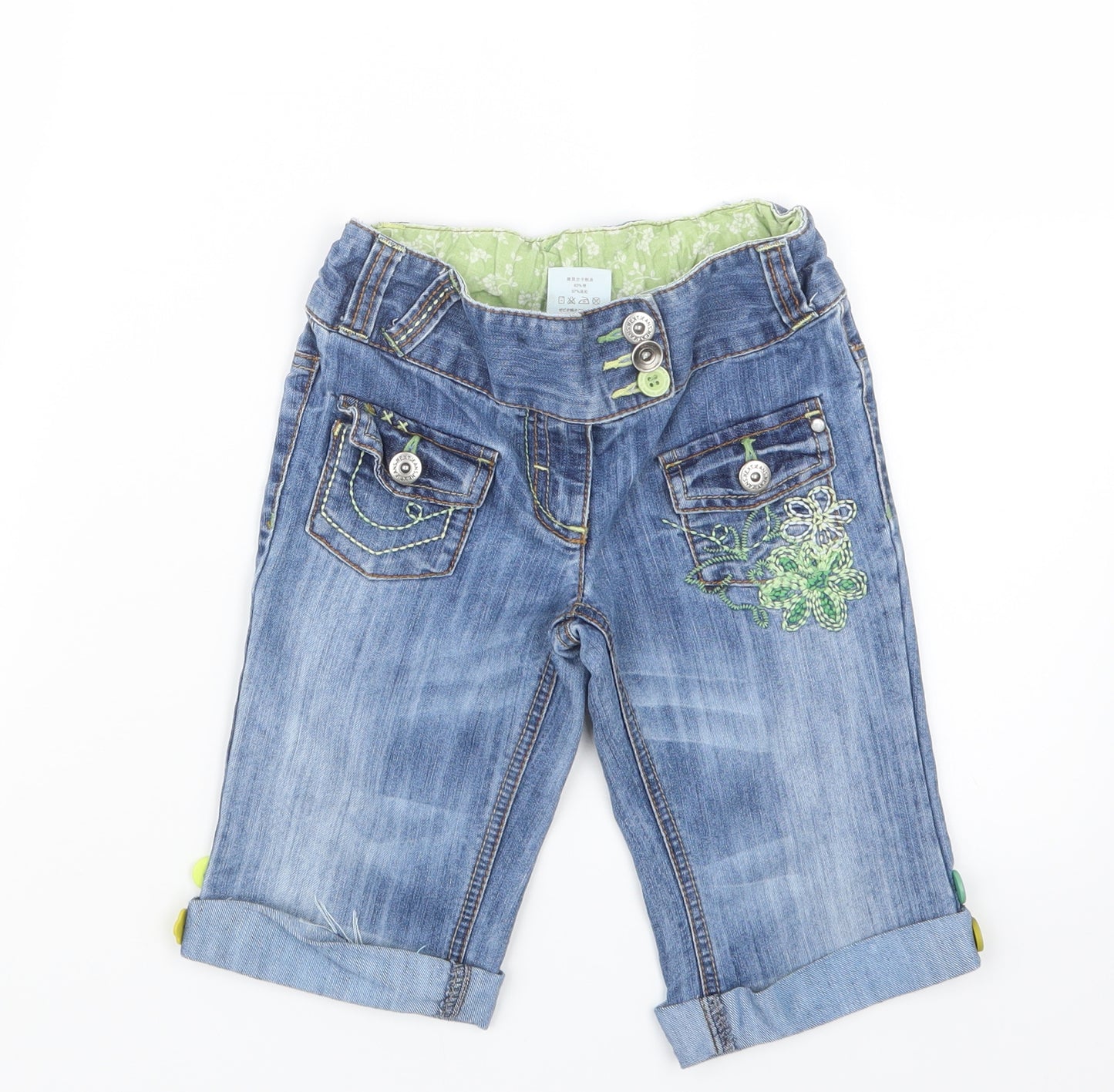 NEXT Girls Blue  Denim Cropped Jeans Size 6 Years
