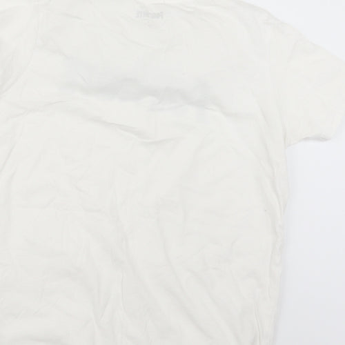 Primark Boys White   Basic T-Shirt Size M  - Fortnite