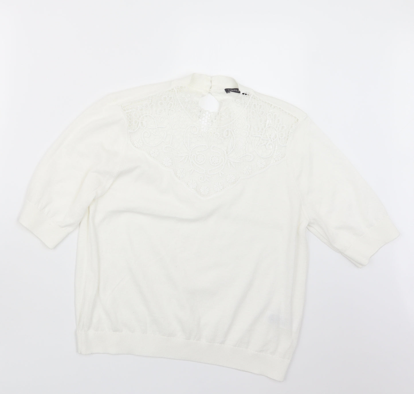 Marks and Spencer Womens White  Knit Pullover Jumper Size 14