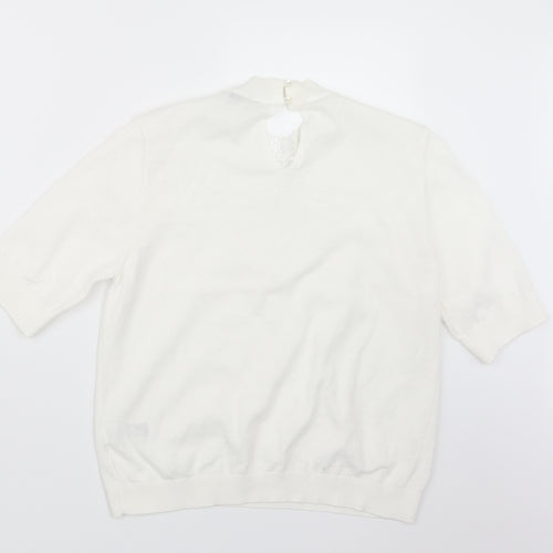 Marks and Spencer Womens White  Knit Pullover Jumper Size 14