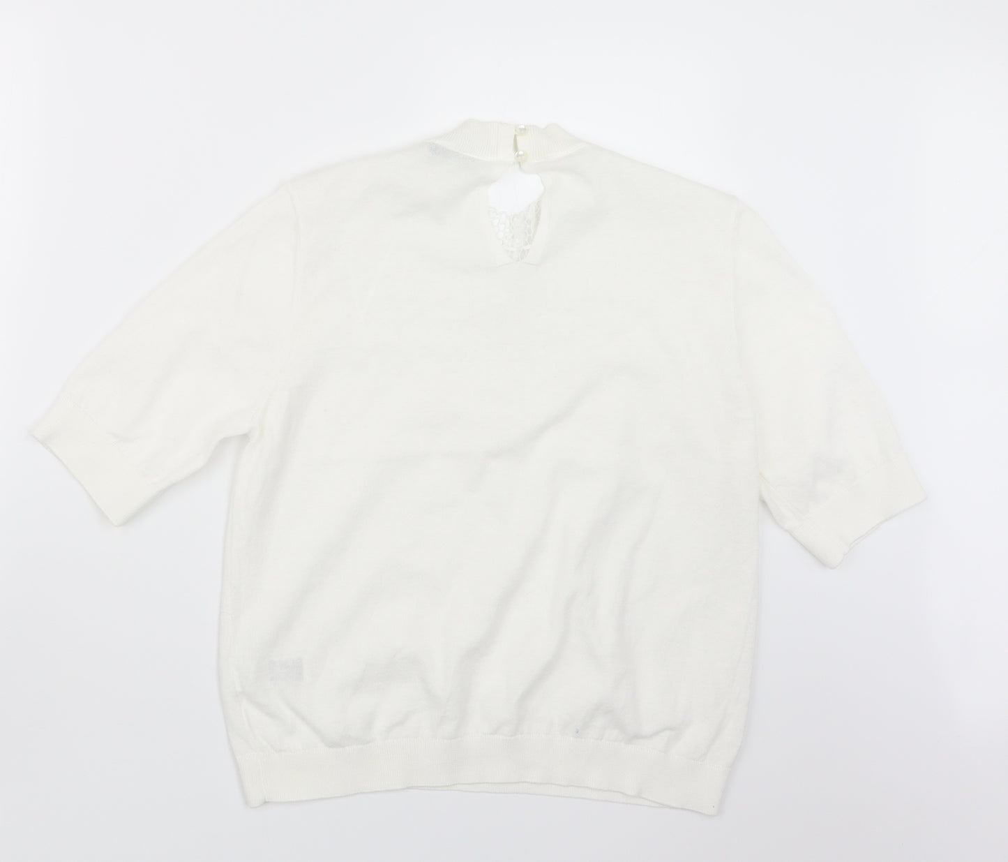 Marks and Spencer Womens White  Knit Pullover Jumper Size 14