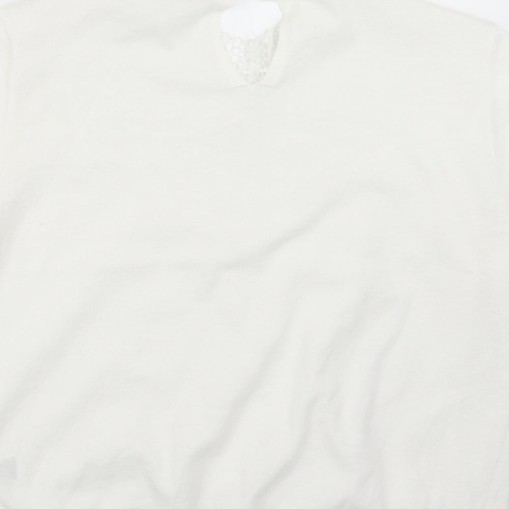 Marks and Spencer Womens White  Knit Pullover Jumper Size 14