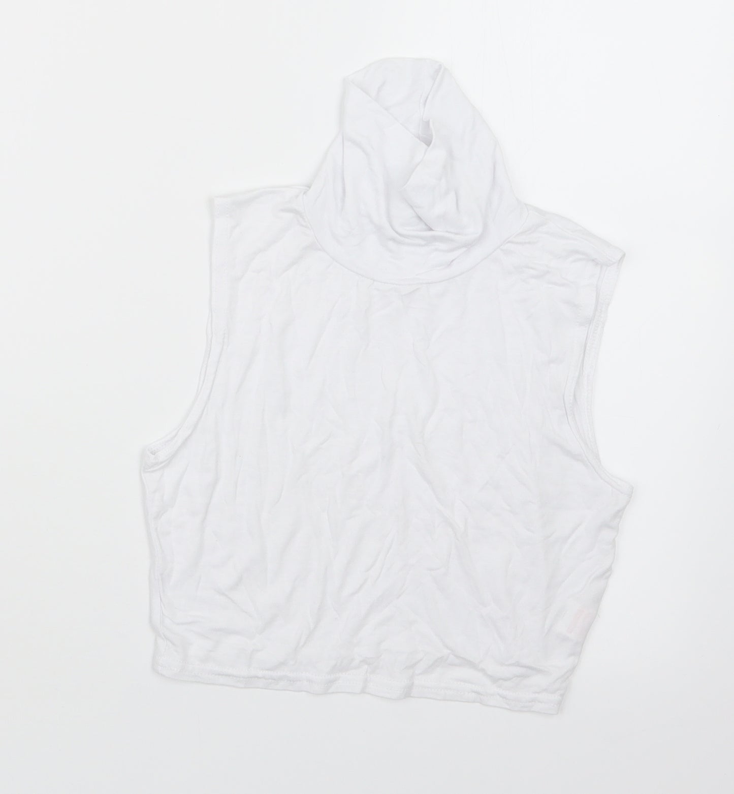 PRETTYLITTLETHING Womens White   Cropped T-Shirt Size 8