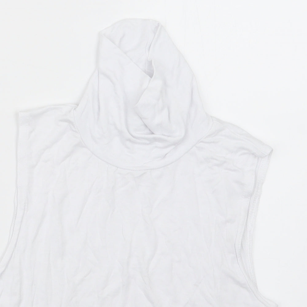 PRETTYLITTLETHING Womens White   Cropped T-Shirt Size 8