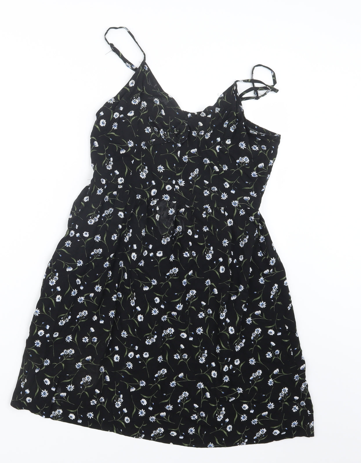 Divided by H&M Womens Black Floral  Mini  Size 10
