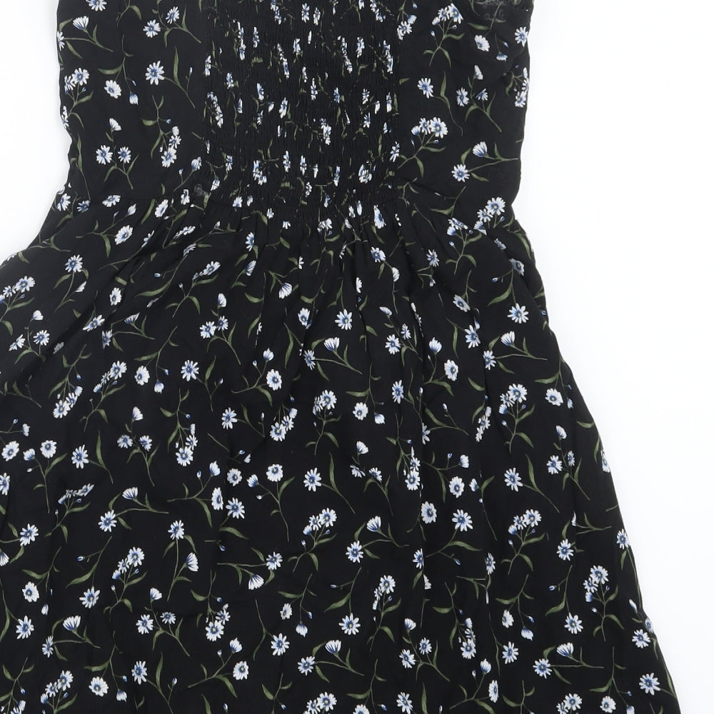 Divided by H&M Womens Black Floral  Mini  Size 10