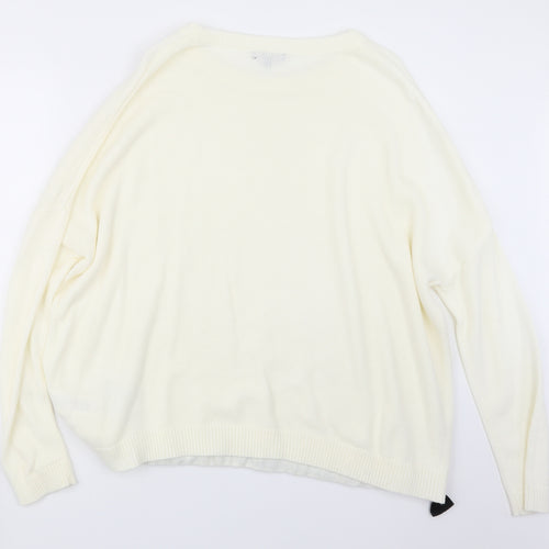 Micha Lounge Womens Ivory  Knit Pullover Jumper Size L