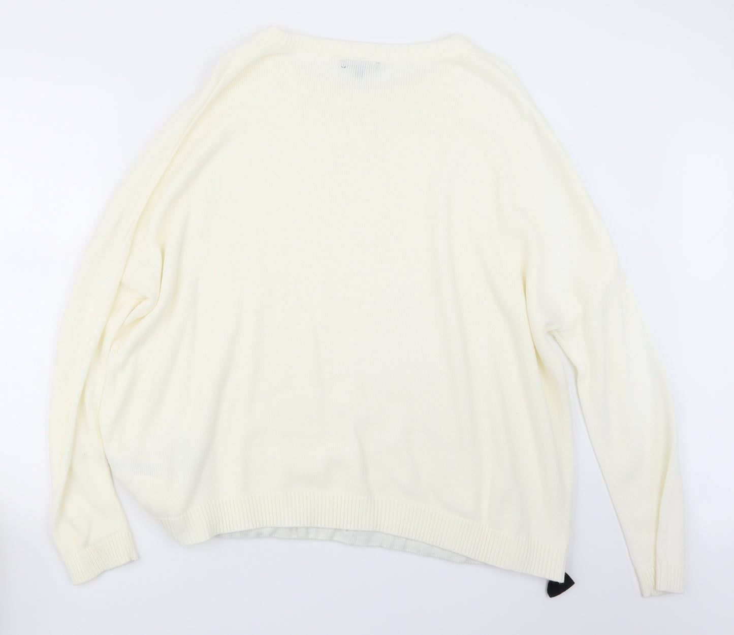 Micha Lounge Womens Ivory  Knit Pullover Jumper Size L