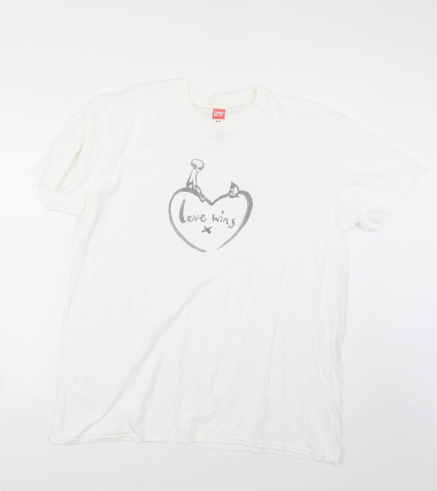 Comic Relief Mens White    T-Shirt Size XL