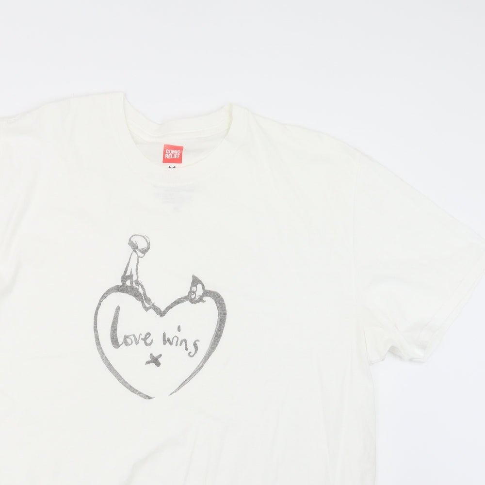 Comic Relief Mens White    T-Shirt Size XL
