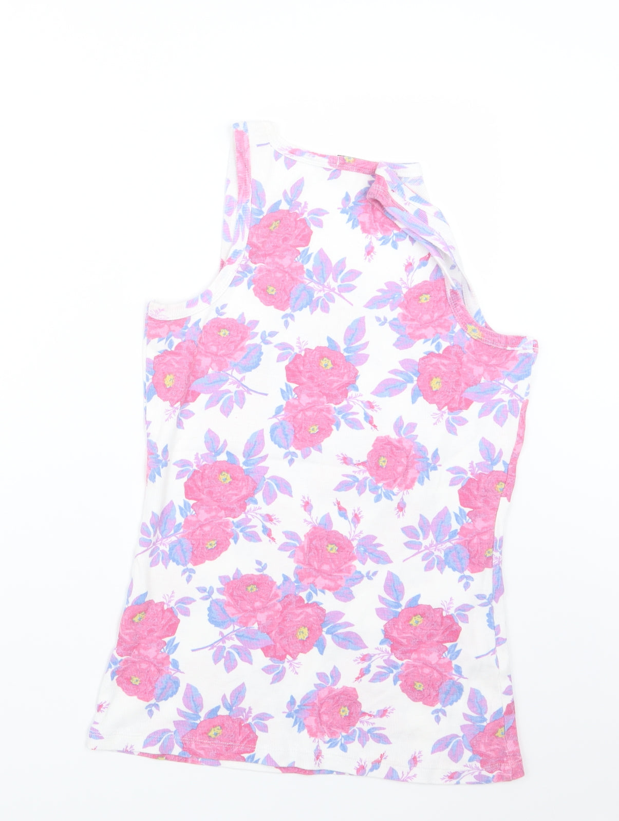 George Womens Pink Floral  Basic Tank Size 16