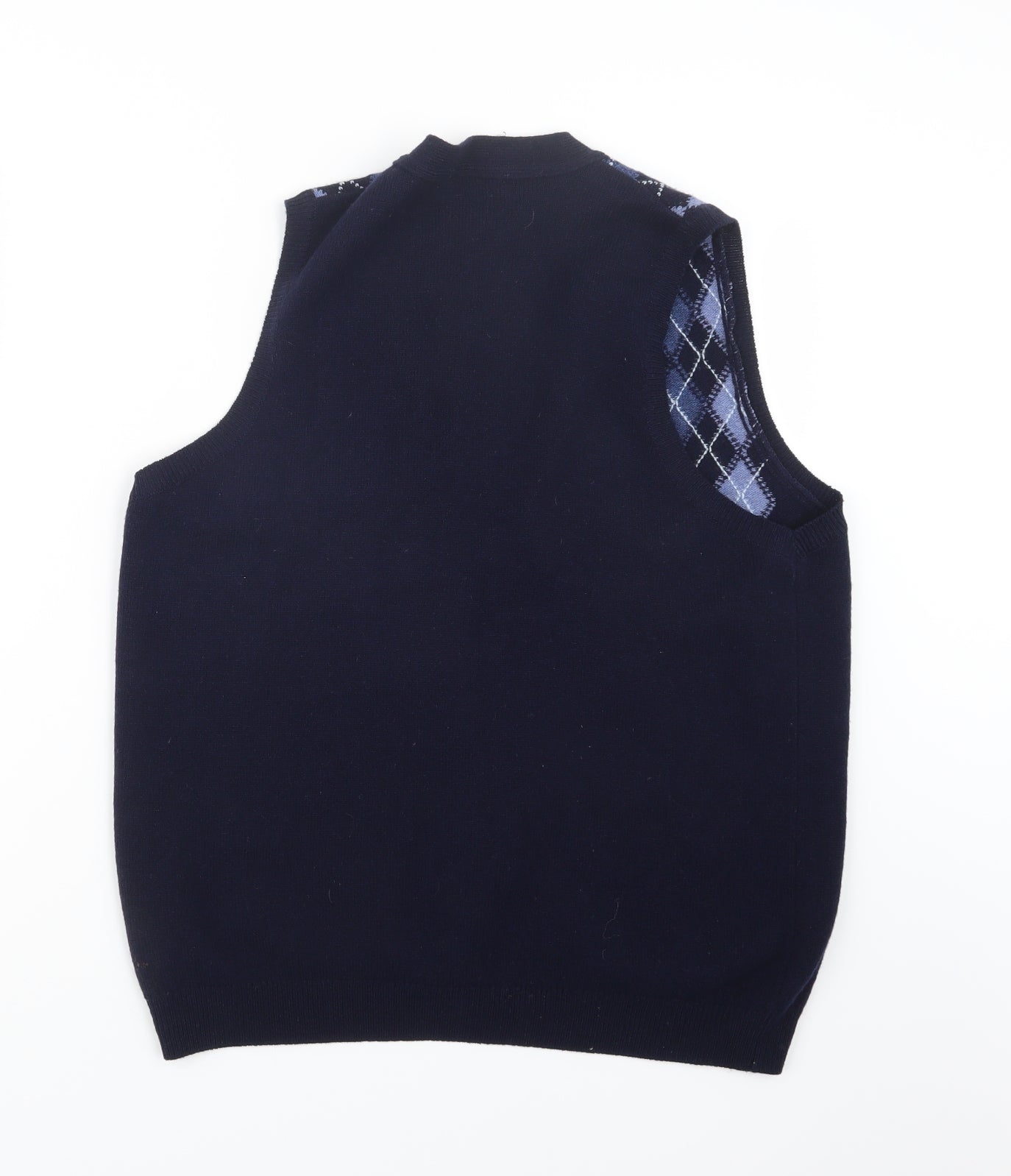 Country Collection Mens Blue Argyle/Diamond Knit Cardigan Jumper Size M