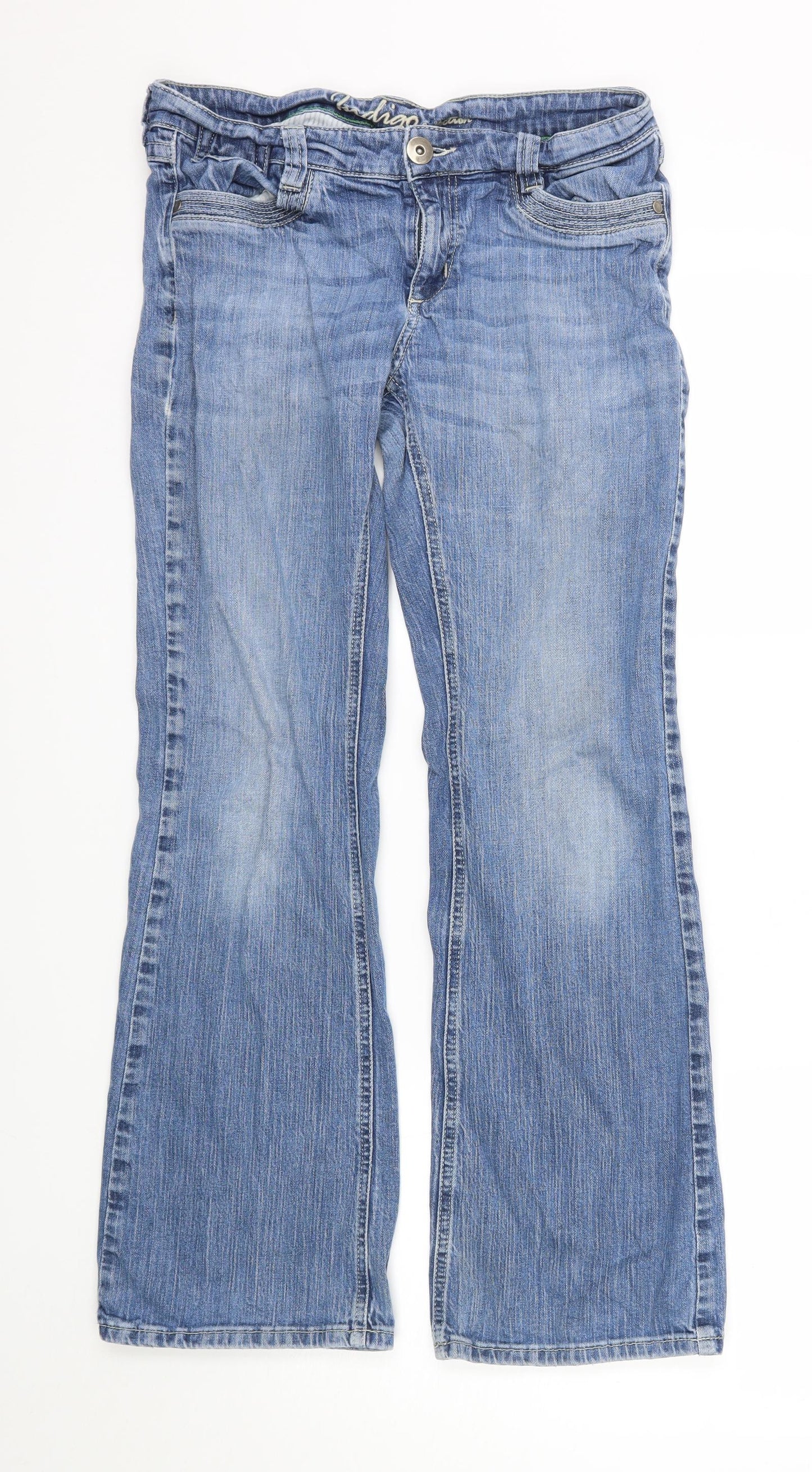 M&S Womens Blue  Denim Bootcut Jeans Size 10 L28 in