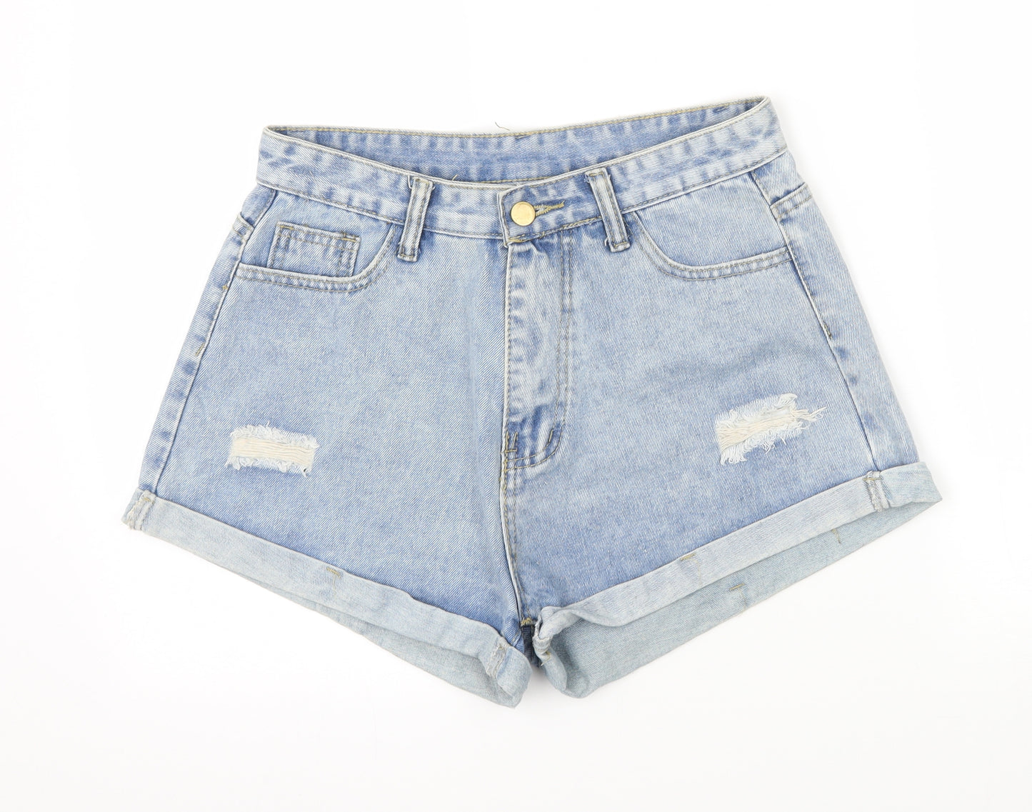 Preworn Womens Blue  Denim Cut-Off Shorts