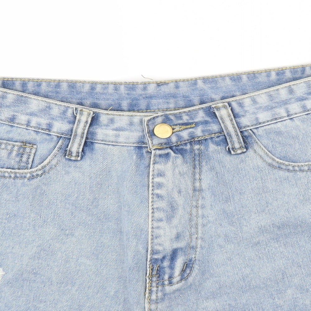 Preworn Womens Blue  Denim Cut-Off Shorts