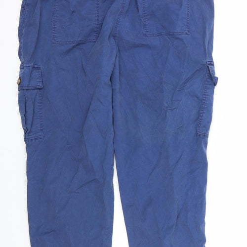 M&S Womens Blue   Jogger Trousers Size 16 L27 in