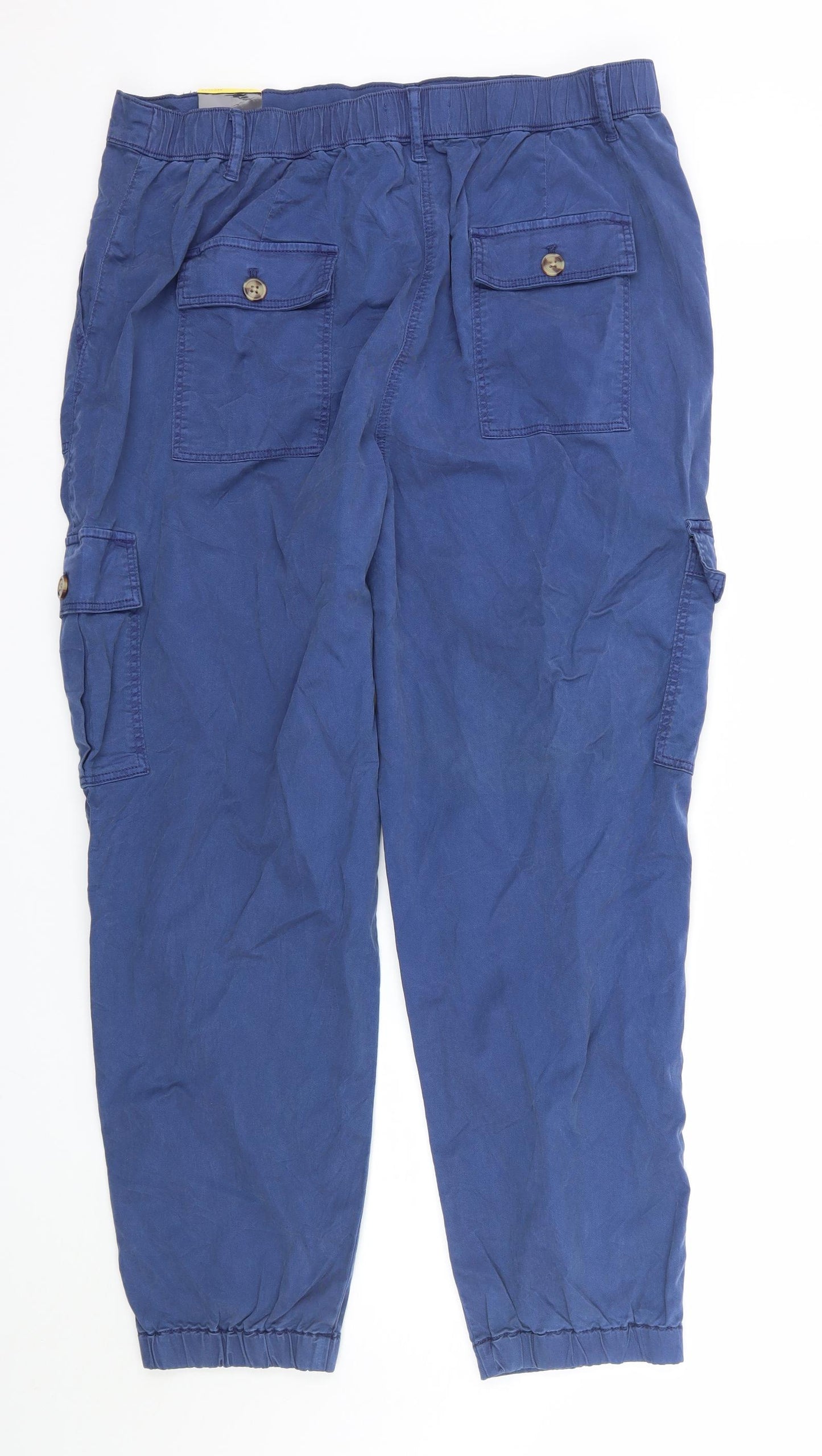 M&S Womens Blue   Jogger Trousers Size 16 L27 in