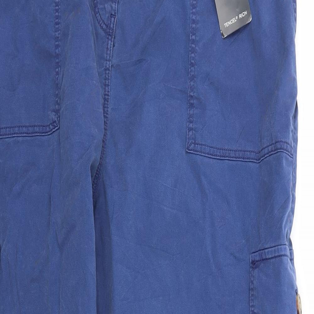 M&S Womens Blue   Jogger Trousers Size 16 L27 in