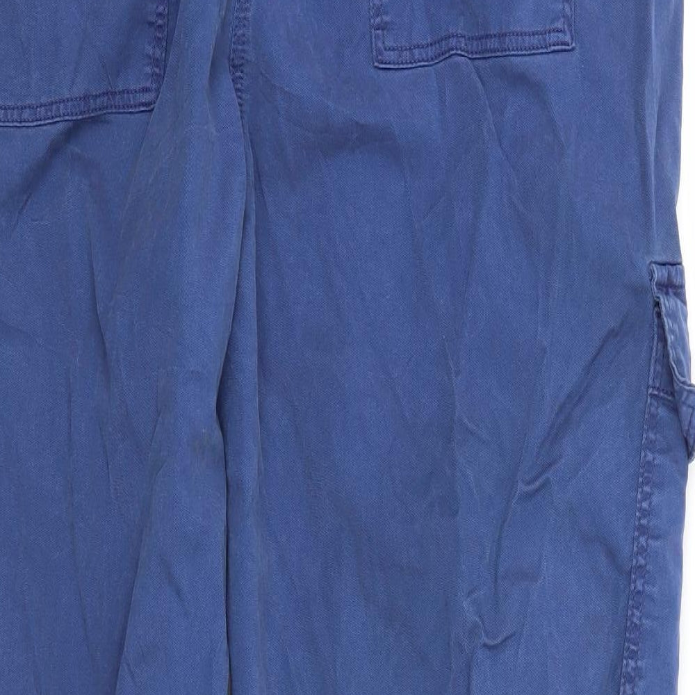 M&S Womens Blue   Jogger Trousers Size 16 L27 in
