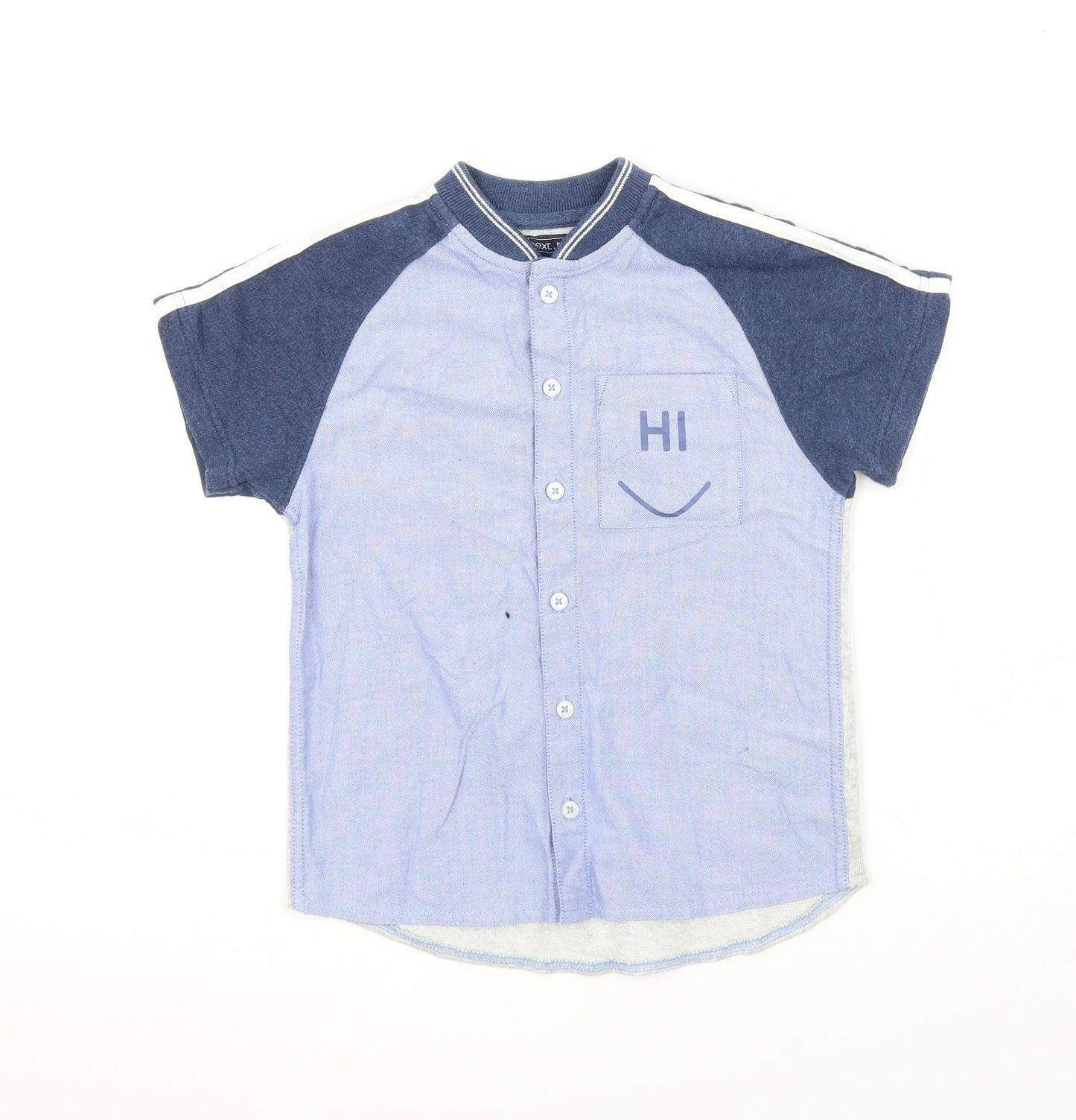 NEXT Boys Blue  Jersey Basic Button-Up Size 4-5 Years  - super cool