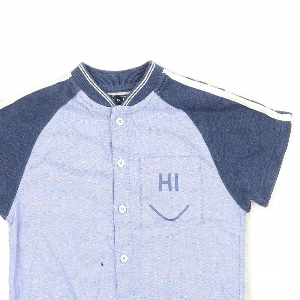 NEXT Boys Blue  Jersey Basic Button-Up Size 4-5 Years  - super cool