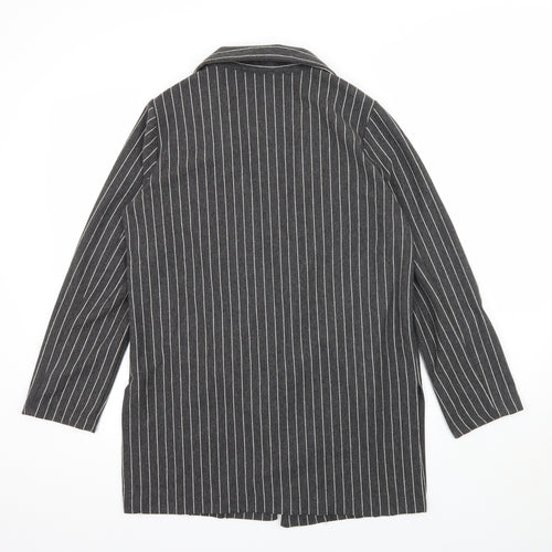 Stradivarius Womens Grey Striped  Jacket Coat Size 12