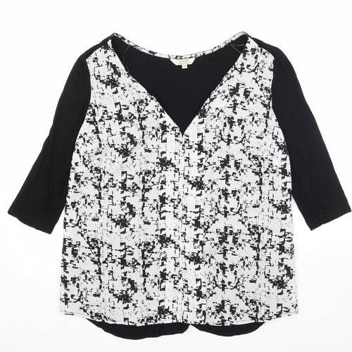 Papaya Womens Black Geometric Jersey Tunic Blouse Size 14