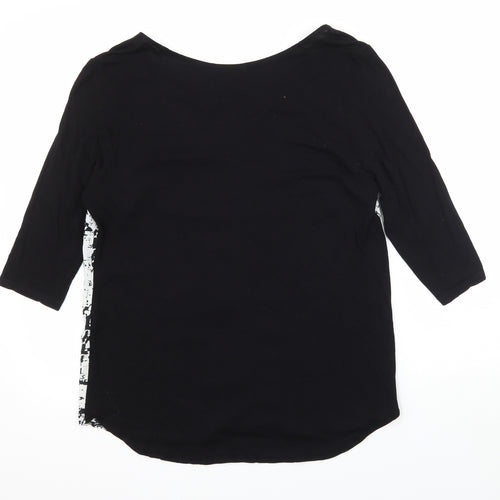 Papaya Womens Black Geometric Jersey Tunic Blouse Size 14