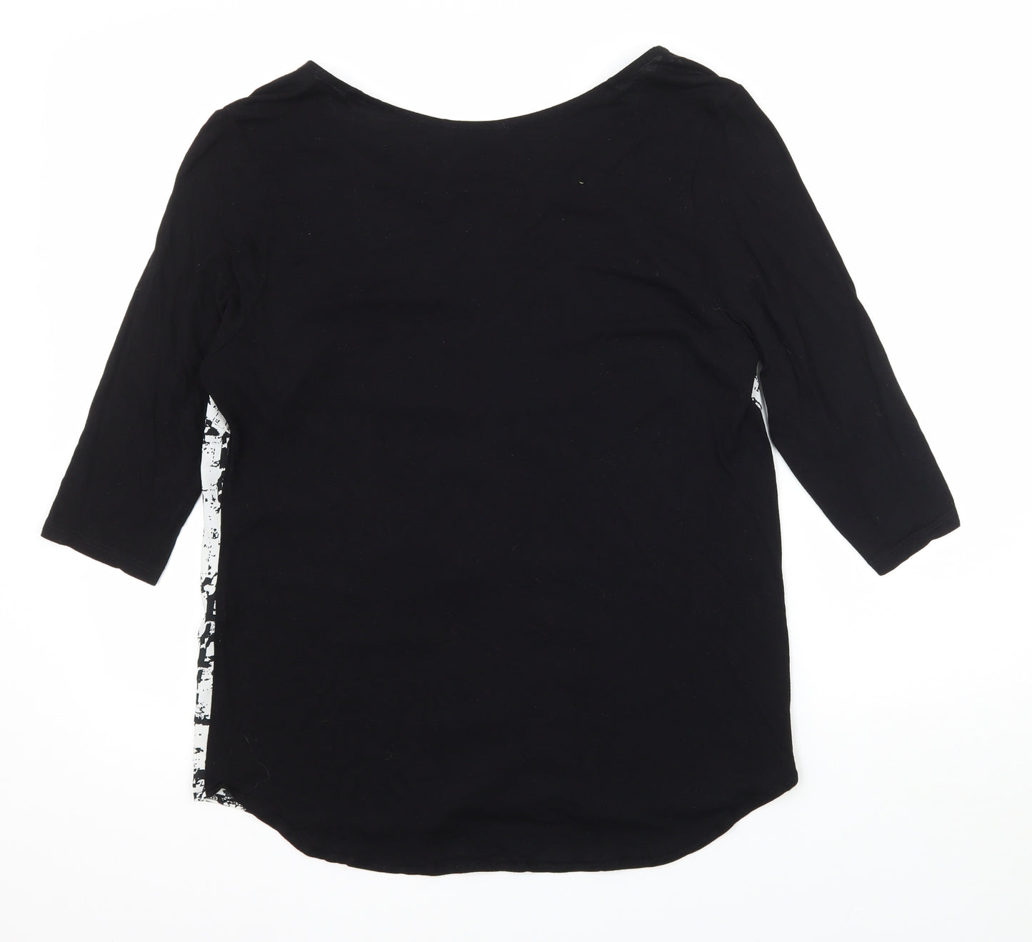 Papaya Womens Black Geometric Jersey Tunic Blouse Size 14