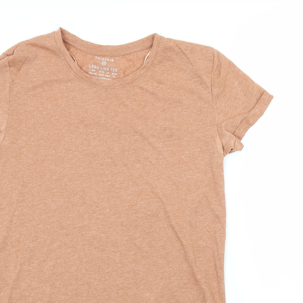 Primark Womens Brown  Jersey Basic T-Shirt Size XS