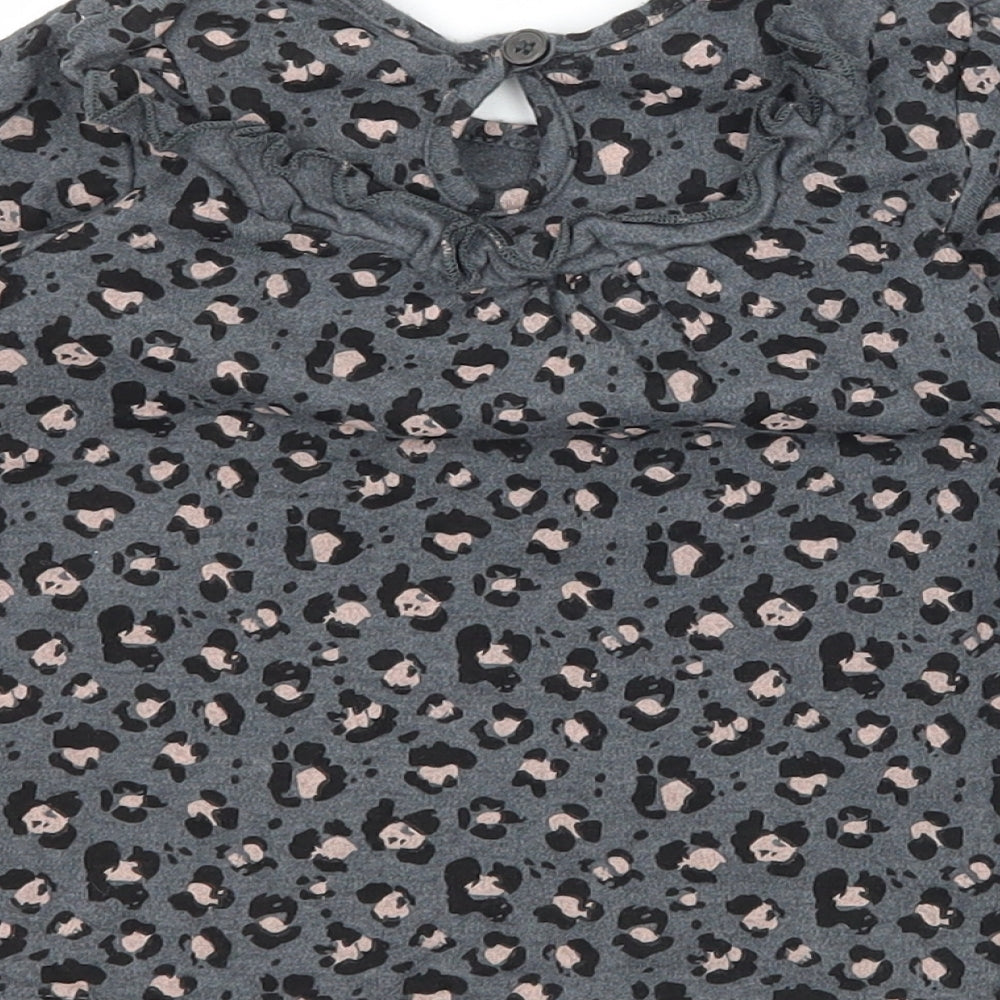 George Girls Grey Animal Print Jacquard T-Shirt Dress  Size 3-6 Months