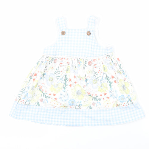 Nutmeg Girls  Floral  Pinafore/Dungaree Dress  Size 3-6 Months