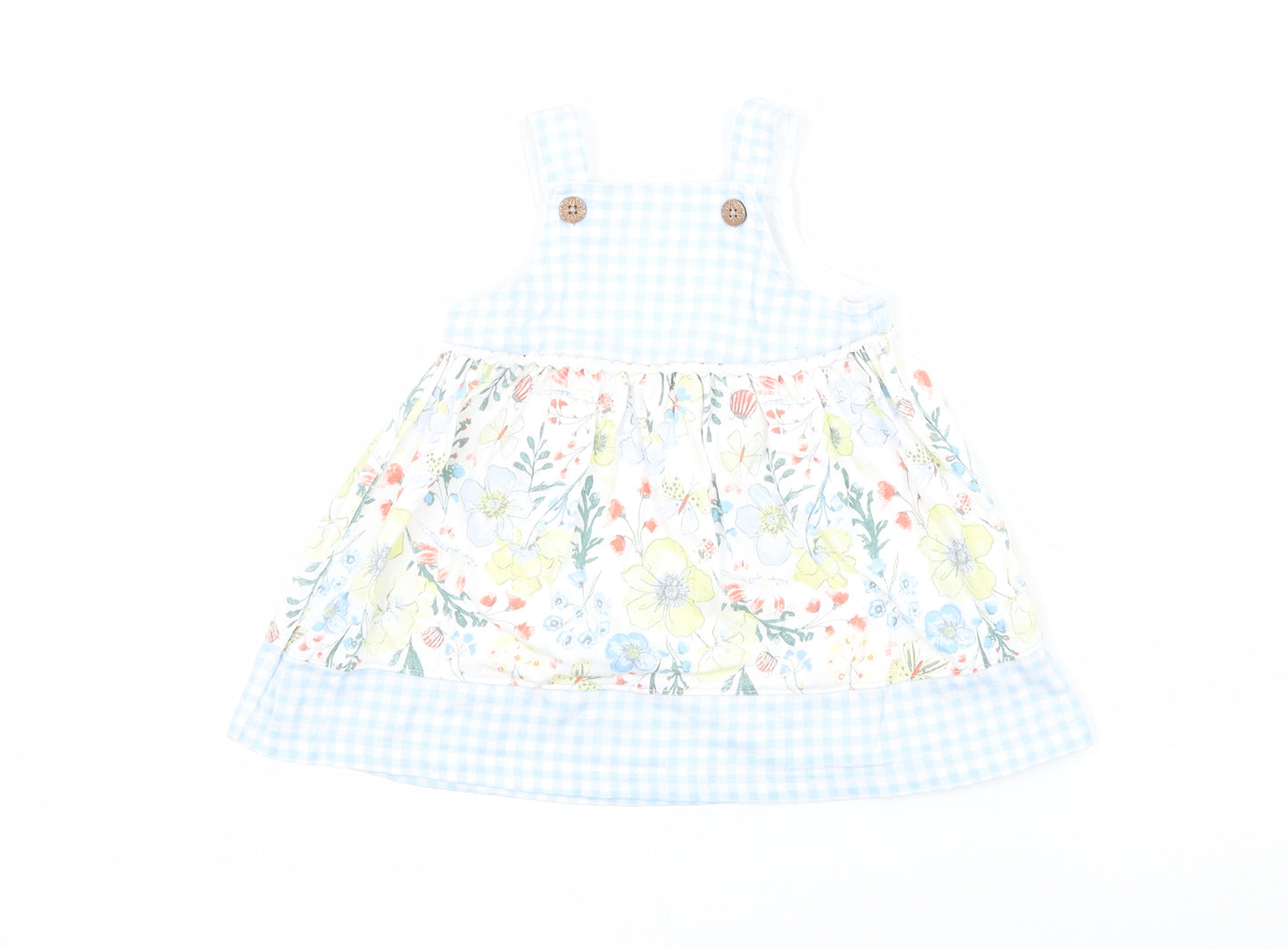 Nutmeg Girls  Floral  Pinafore/Dungaree Dress  Size 3-6 Months
