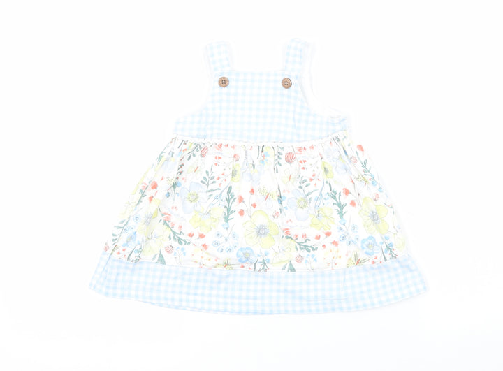 Nutmeg Girls  Floral  Pinafore/Dungaree Dress  Size 3-6 Months