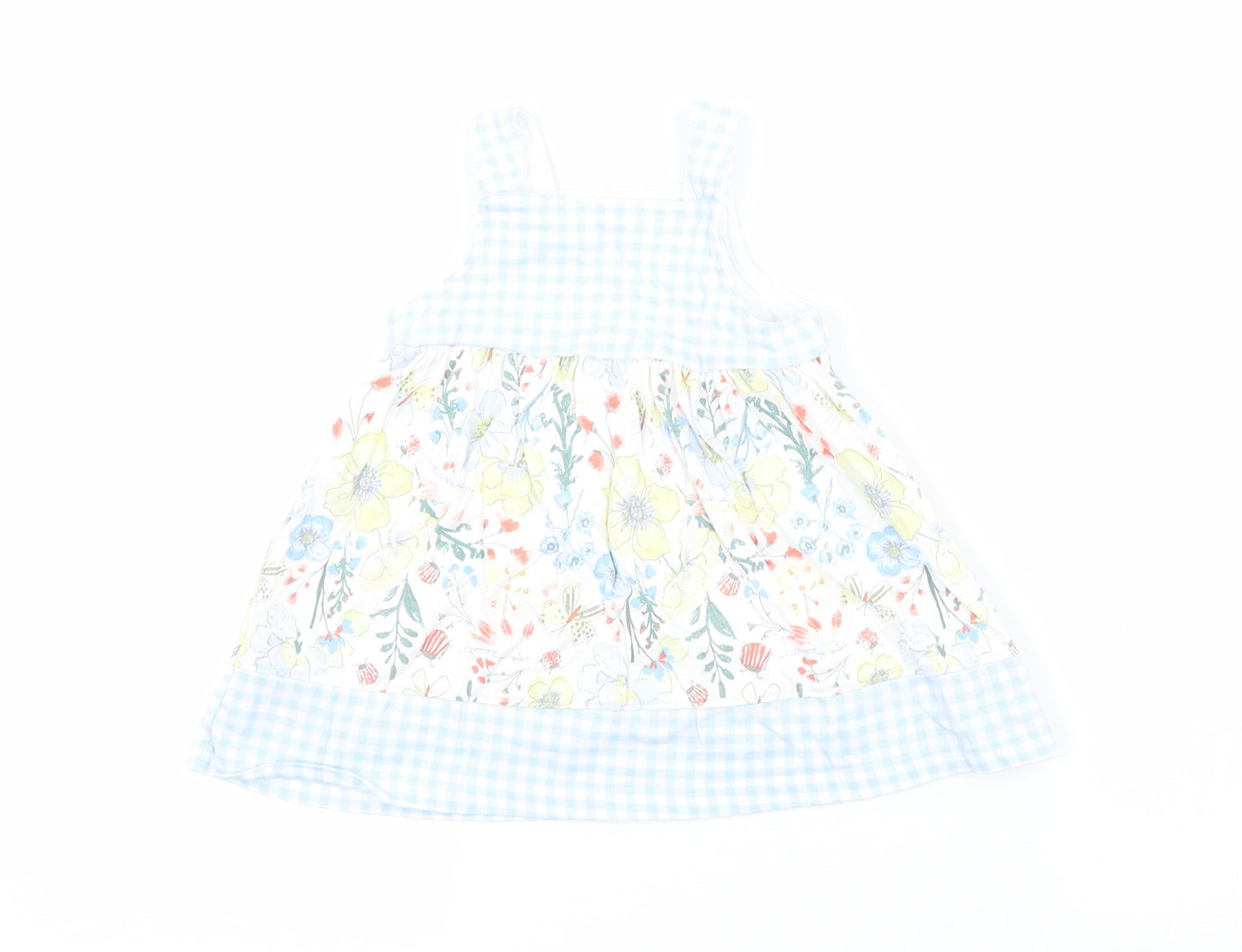 Nutmeg Girls  Floral  Pinafore/Dungaree Dress  Size 3-6 Months