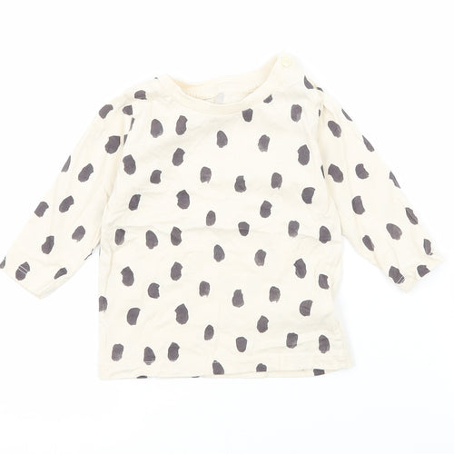 M&S Baby Beige Polka Dot Jersey Basic T-Shirt Size 3-6 Months