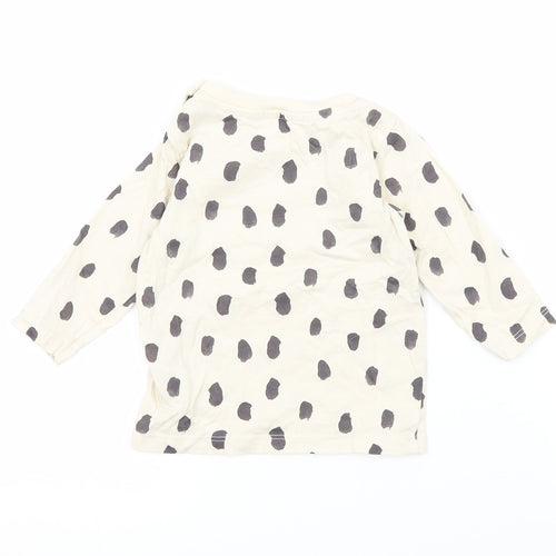 M&S Baby Beige Polka Dot Jersey Basic T-Shirt Size 3-6 Months