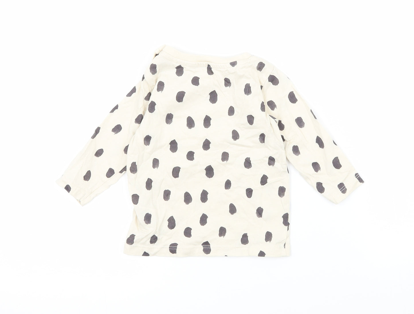 M&S Baby Beige Polka Dot Jersey Basic T-Shirt Size 3-6 Months