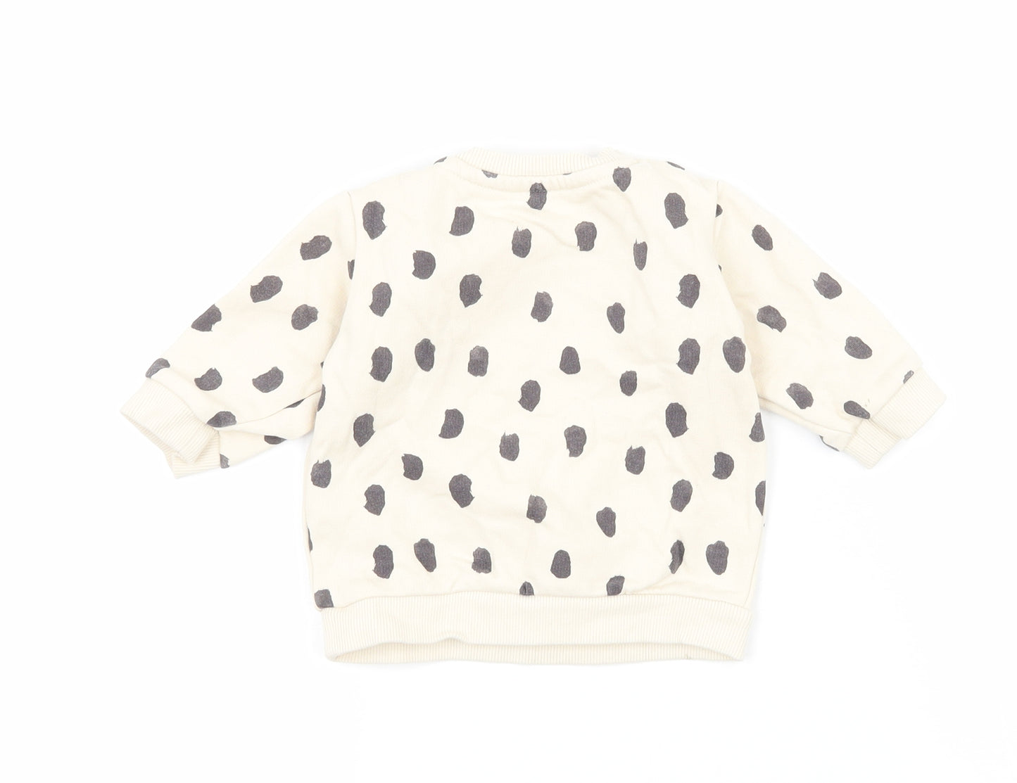 &S Baby Beige Polka Dot Jersey Pullover Jumper Size 3-6 Months