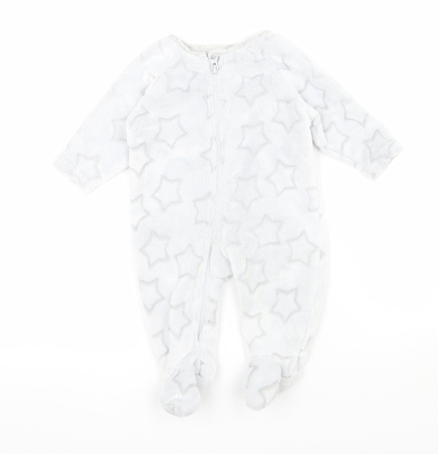 NEXT Baby Grey Geometric Fleece  One Piece Size 0-3 Months