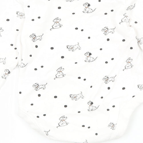 Disney Girls White Polka Dot Jersey Babygrow One-Piece Size 6-9 Months